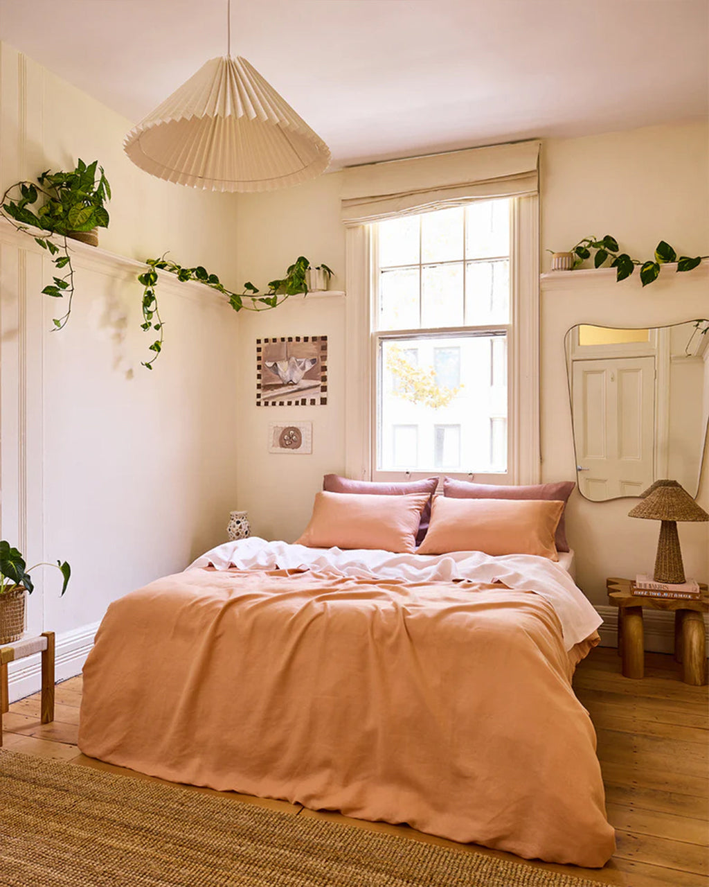 Terracotta 100% French Flax Linen Duvet Cover Set