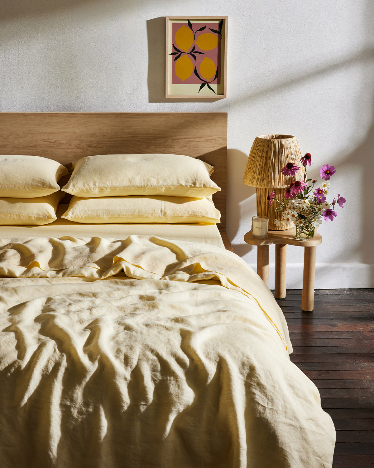 Limoncello 100% French Flax Linen Duvet Cover Set