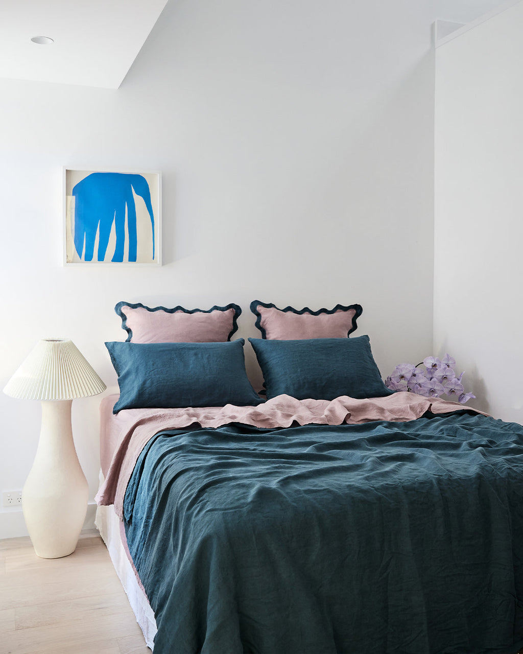 Petrol 100% French Flax Linen Duvet Cover Set